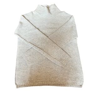 Heather grey cashmere mock neck sweater